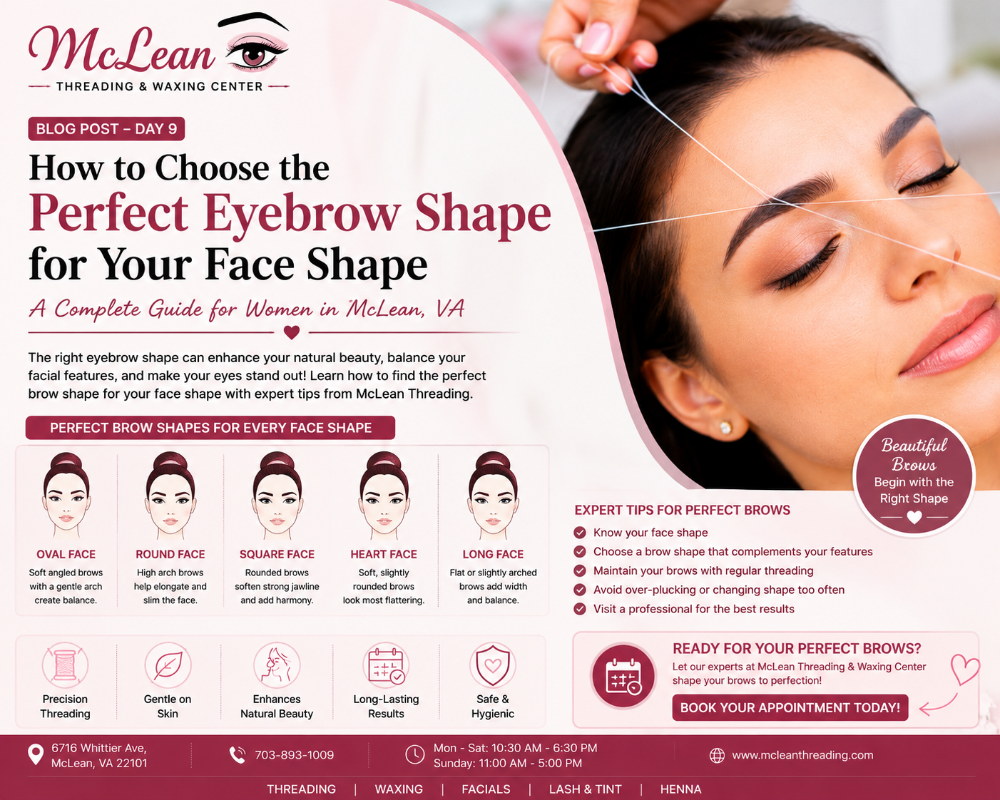 Best Eyebrow Shapes for Your Face Shape in McLean, VA